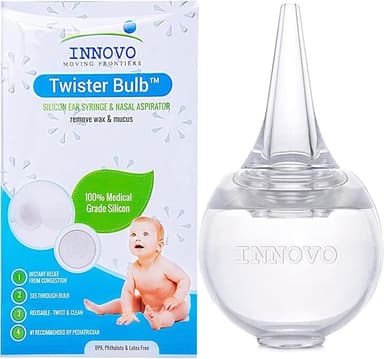 Innovo Silicone Twister Bulb Baby Ear Syringe and Nasal Aspirator