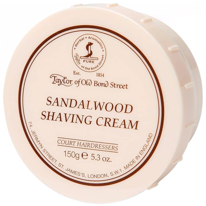 Taylor of Old Bond Street Sandalwood Shaving Cream - Best Traditional Luxury Experience Beauty and Personal Care