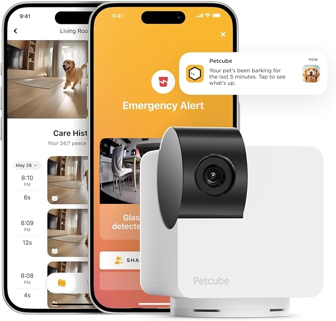 Petcube Cam 360 - Best 360-Degree Coverage for Multi-Pet Households Electronics and Gadgets