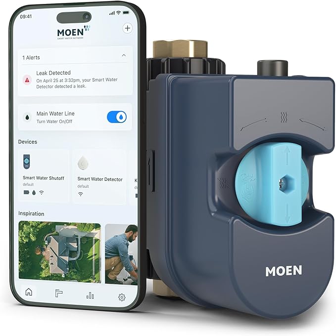 Flo by Moen Smart Water Monitor and Shutoff - Best Premium Leak Detection with Automatic Shutoff Home Appliances