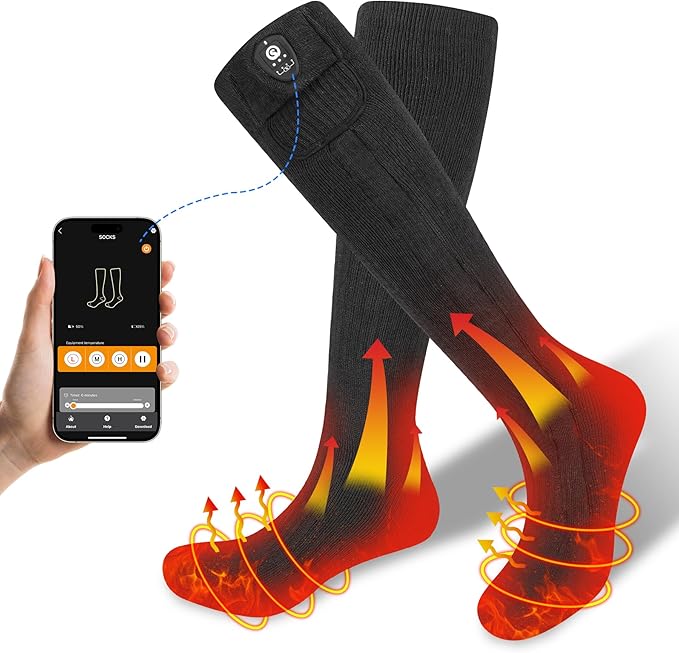 Savior Heat Heated Socks - Best for Tech Integration & App Control Health and Fitness