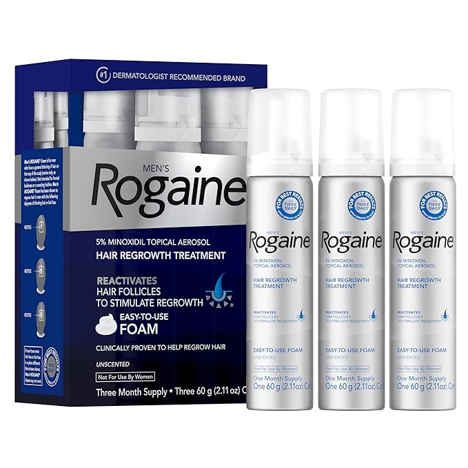 Rogaine 5% Minoxidil Foam - Best FDA-Approved Topical Treatment Beauty and Personal Care