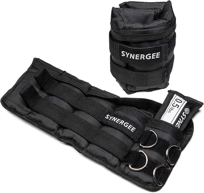 Synergee Adjustable Ankle Weights - Best for Heavy Resistance Training Health and Fitness