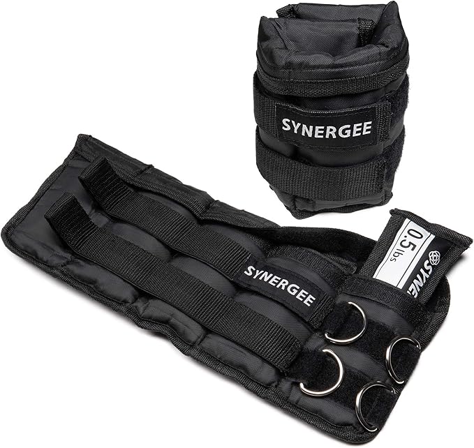 Synergee Adjustable Ankle Weights - Best for Heavy Resistance Training Health and Fitness