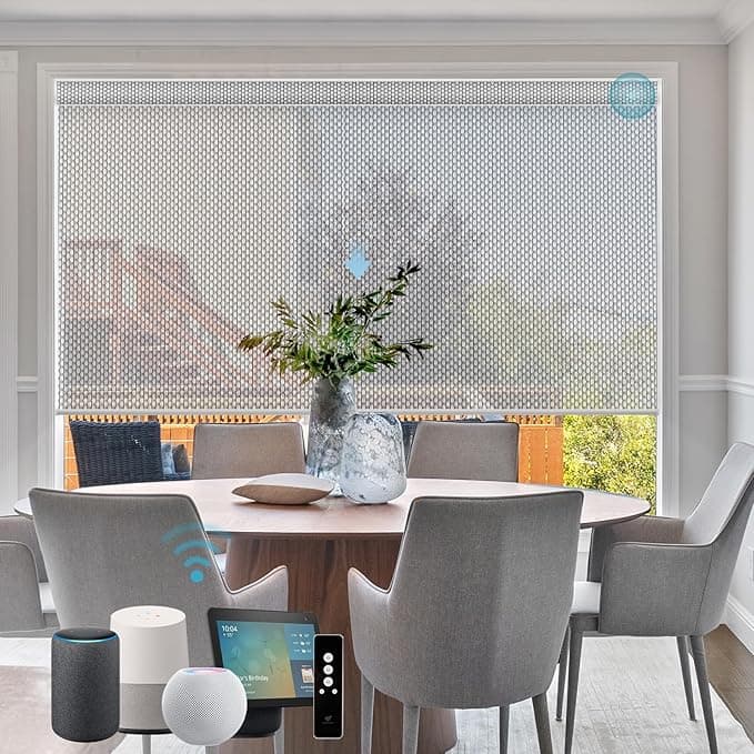 SmartWings Motorized Light Filtering Roller Shades